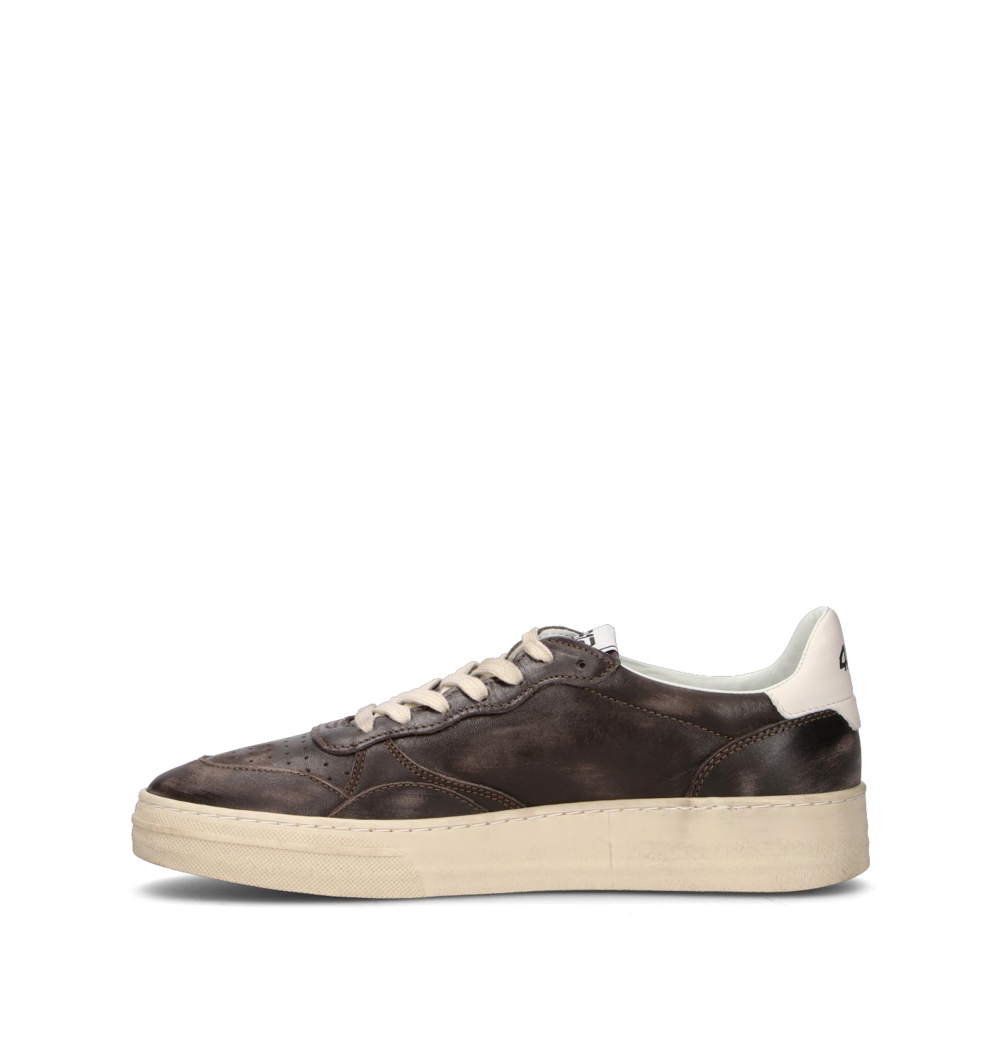 QUATTROBARRADODICI Sneaker uomo nera in pelle