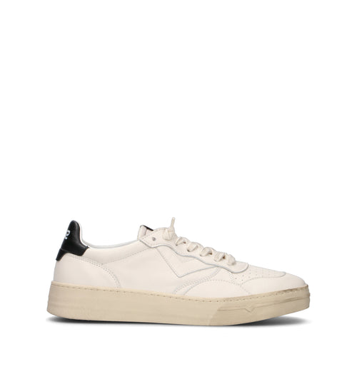 QUATTROBARRADODICI Sneaker uomo bianca/nera in pelle