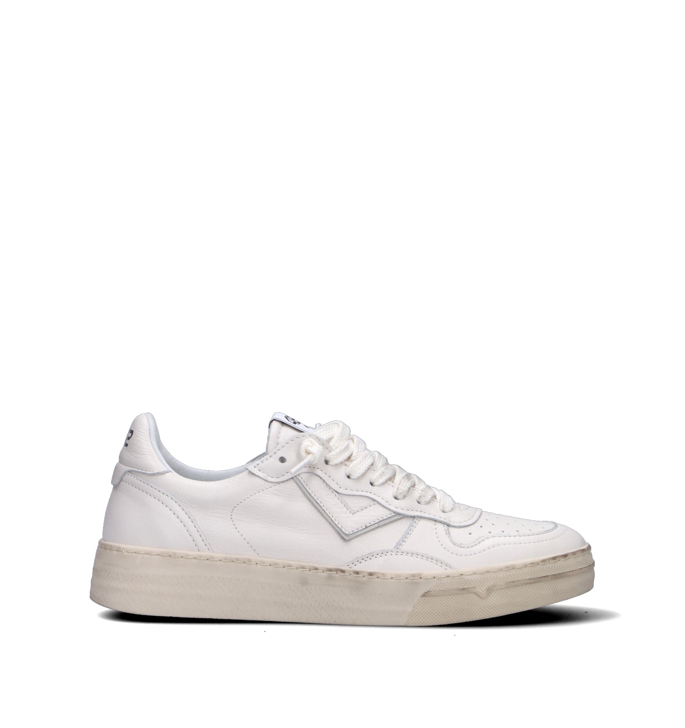 QUATTROBARRADODICI Sneaker uomo bianca in pelle