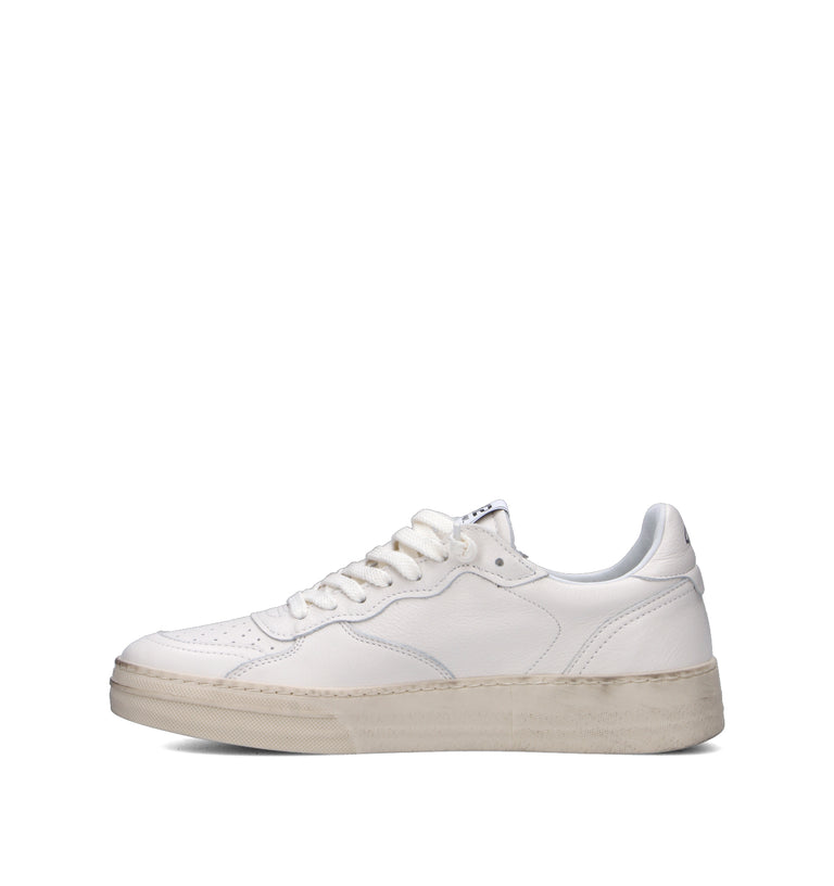 QUATTROBARRADODICI Sneaker uomo bianca in pelle