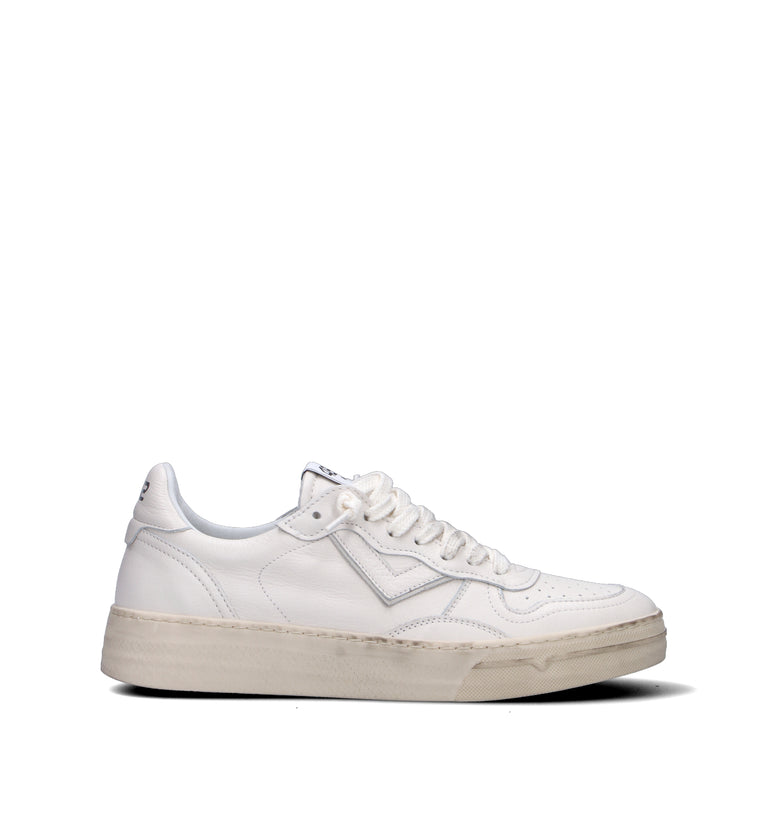 QUATTROBARRADODICI Sneaker uomo bianca in pelle