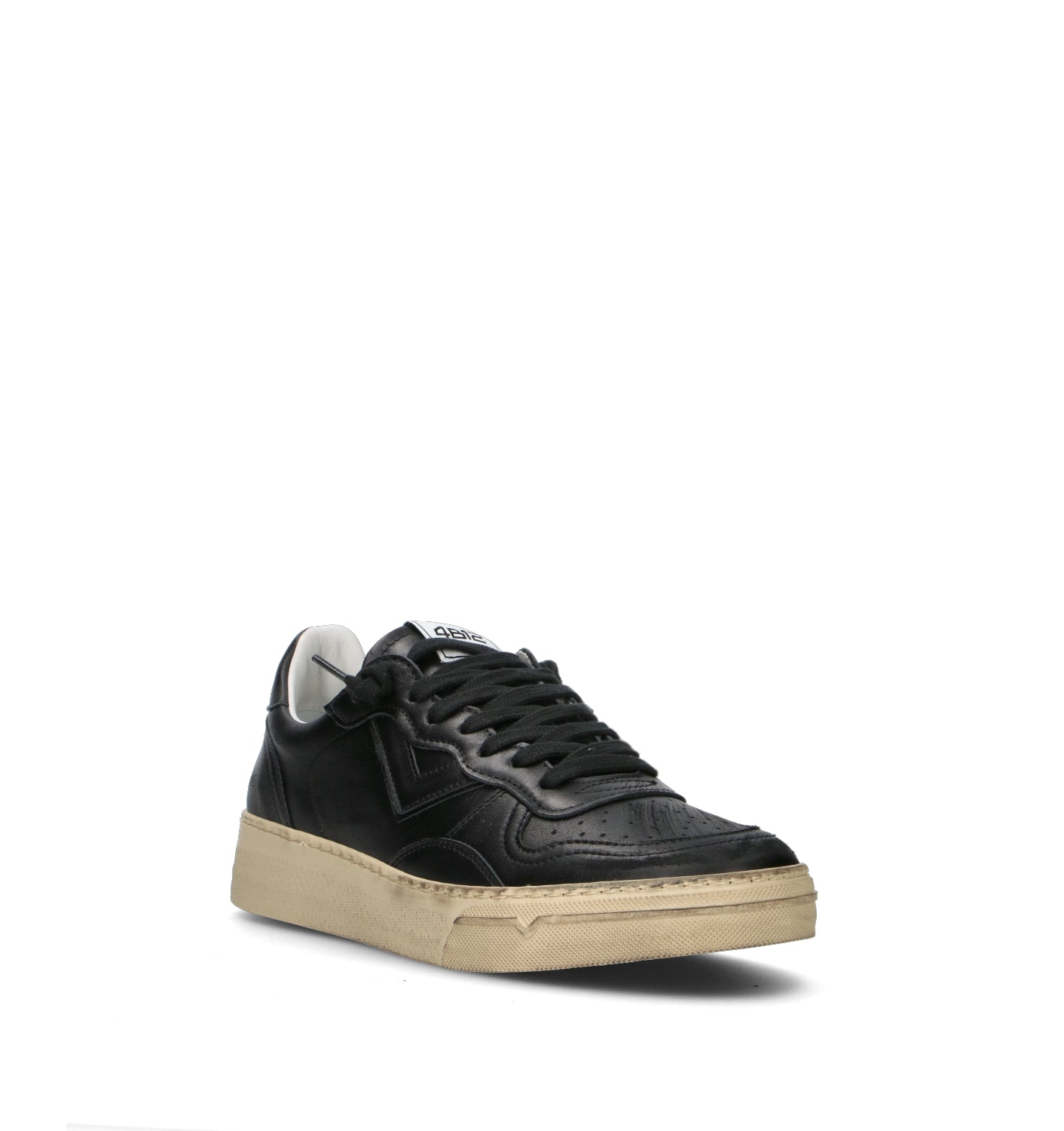 QUATTROBARRADODICI Sneaker uomo nera in pelle