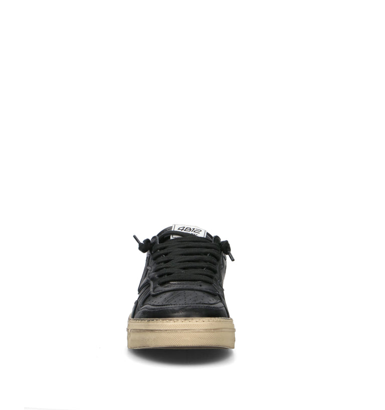 QUATTROBARRADODICI Sneaker uomo nera in pelle