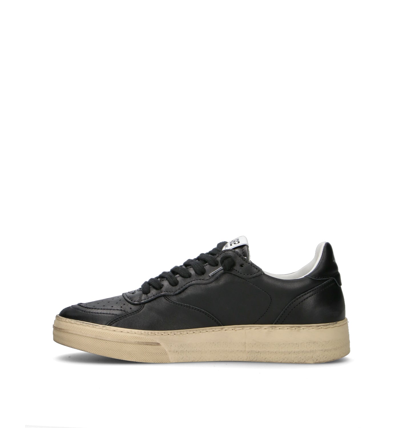 QUATTROBARRADODICI Sneaker uomo nera in pelle