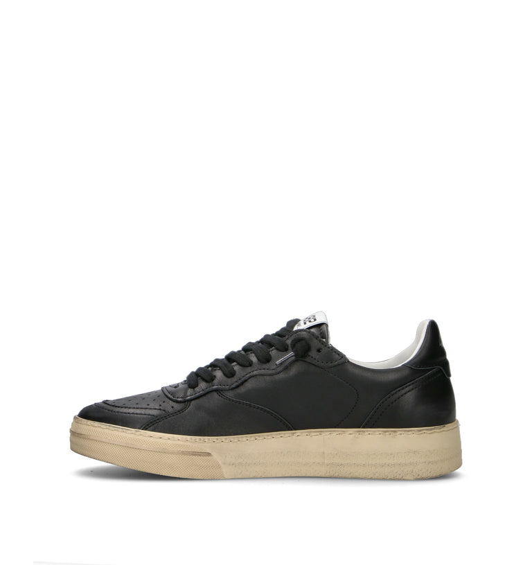 QUATTROBARRADODICI Sneaker uomo nera in pelle