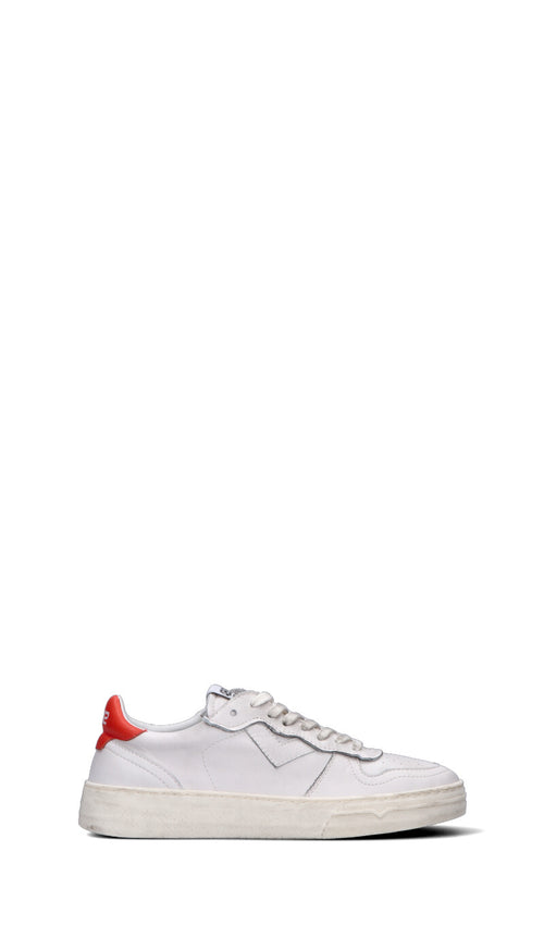 QUATTROBARRADODICI Sneaker uomo bianca/arancio in pelle