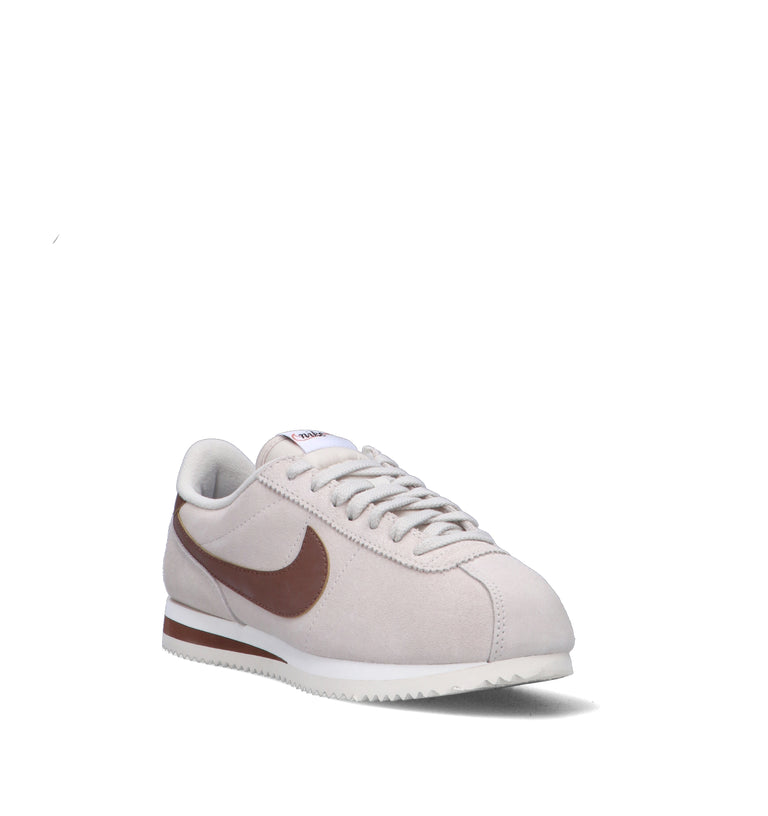 NIKE CORTEZ Sneaker donna bianca/marrone in suede