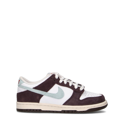 NIKE DUNK LOW SE (GS) Sneaker ragazza bianca/burgundy in pelle