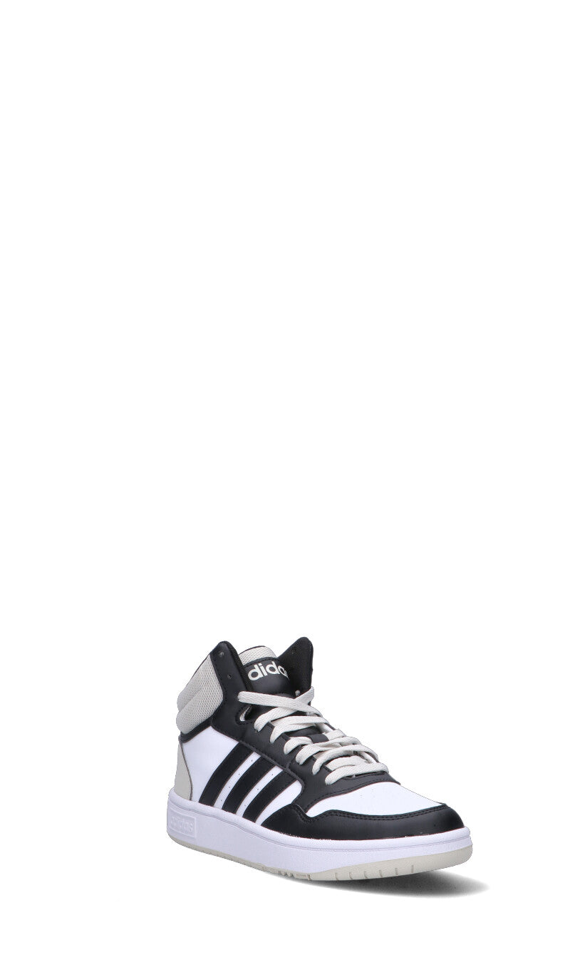 ADIDAS HOOPS 3.0 MID K Sneaker ragazzo bianca, nera e grigia