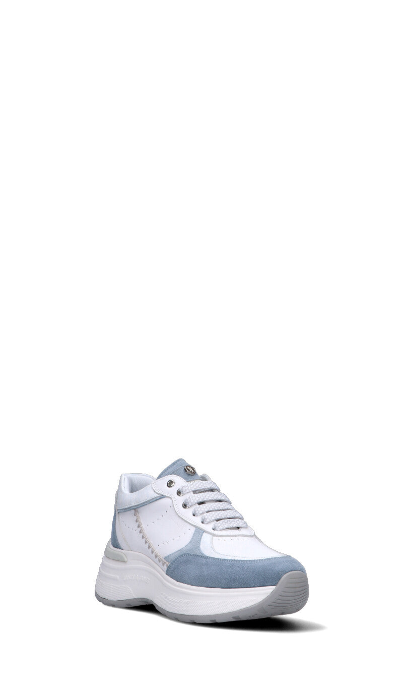 JANET&JANET Sneaker donna bianca/azzurra in pelle