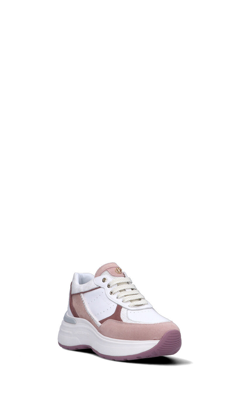 JANET&JANET Sneaker donna bianca/rosa in suede