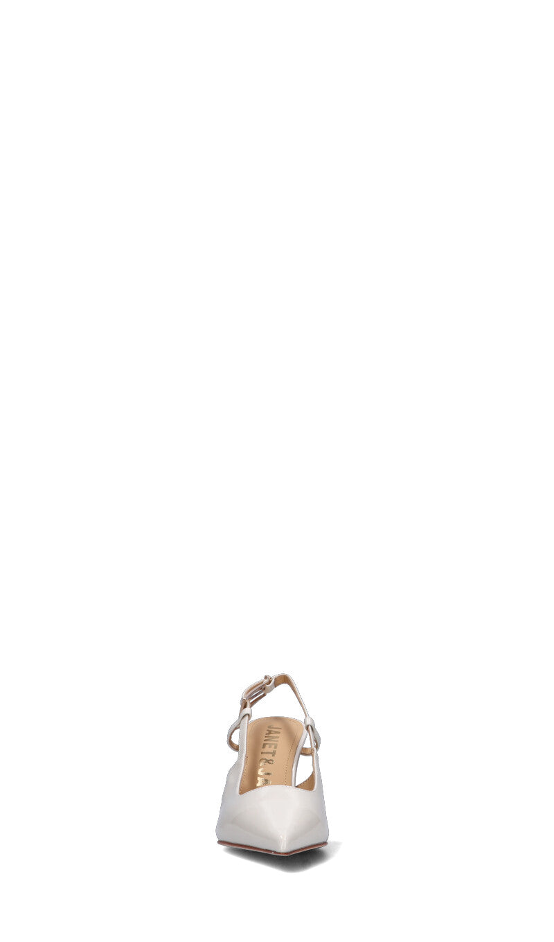 JANET&JANET Slingback donna beige in pelle