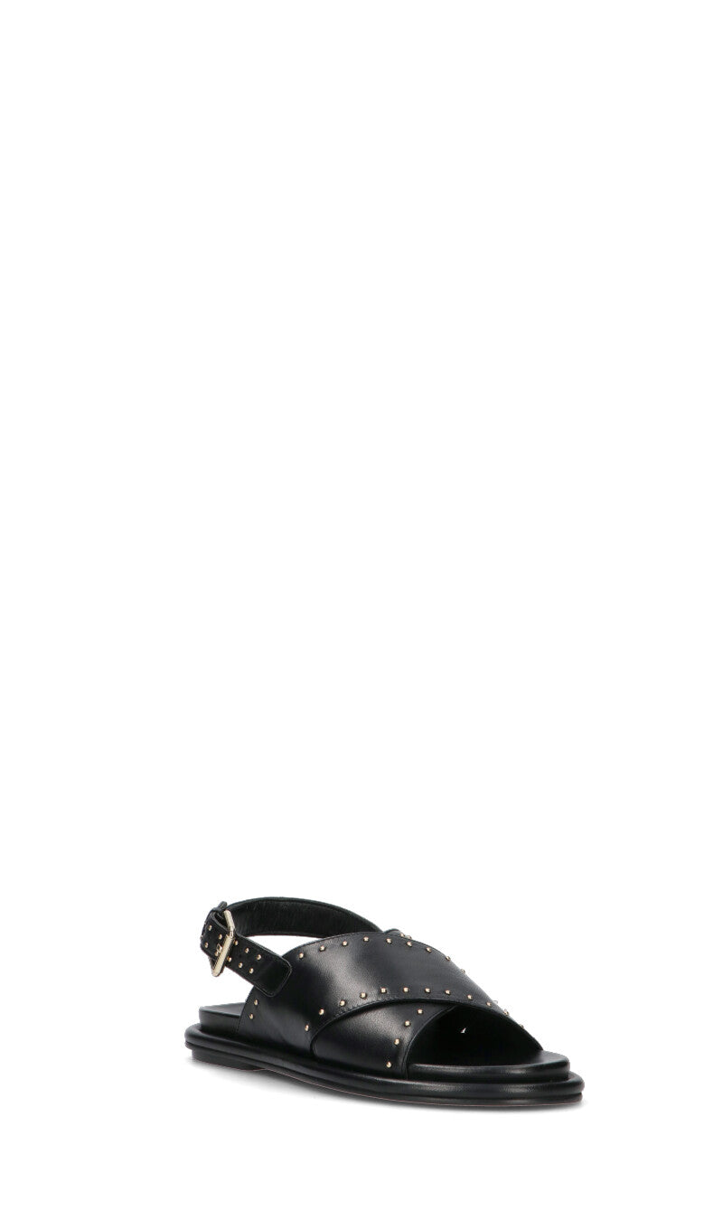 JANET&JANET Sandalo donna nera in pelle