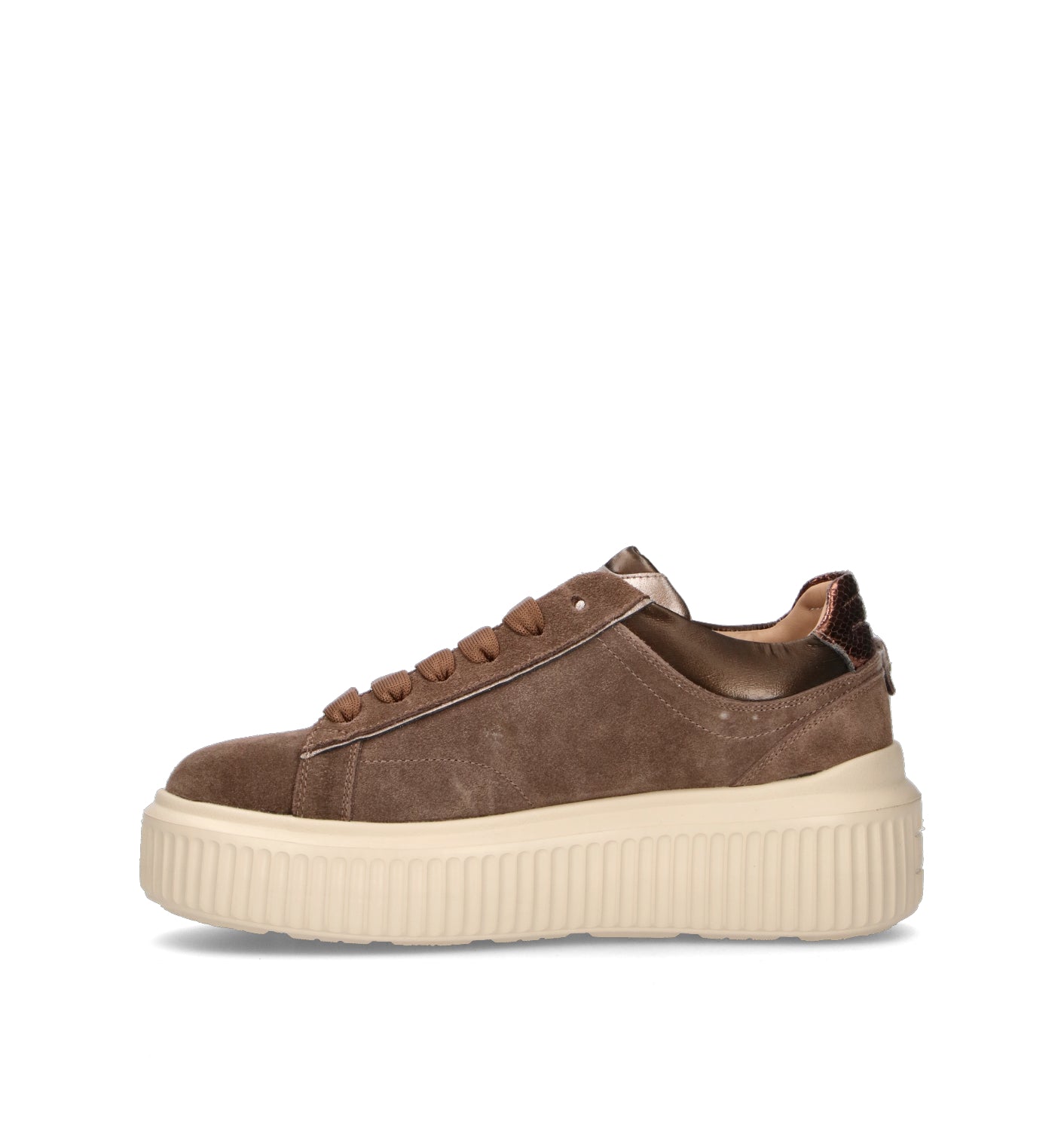 JANET&JANET Sneaker donna marrone/bronzo in suede