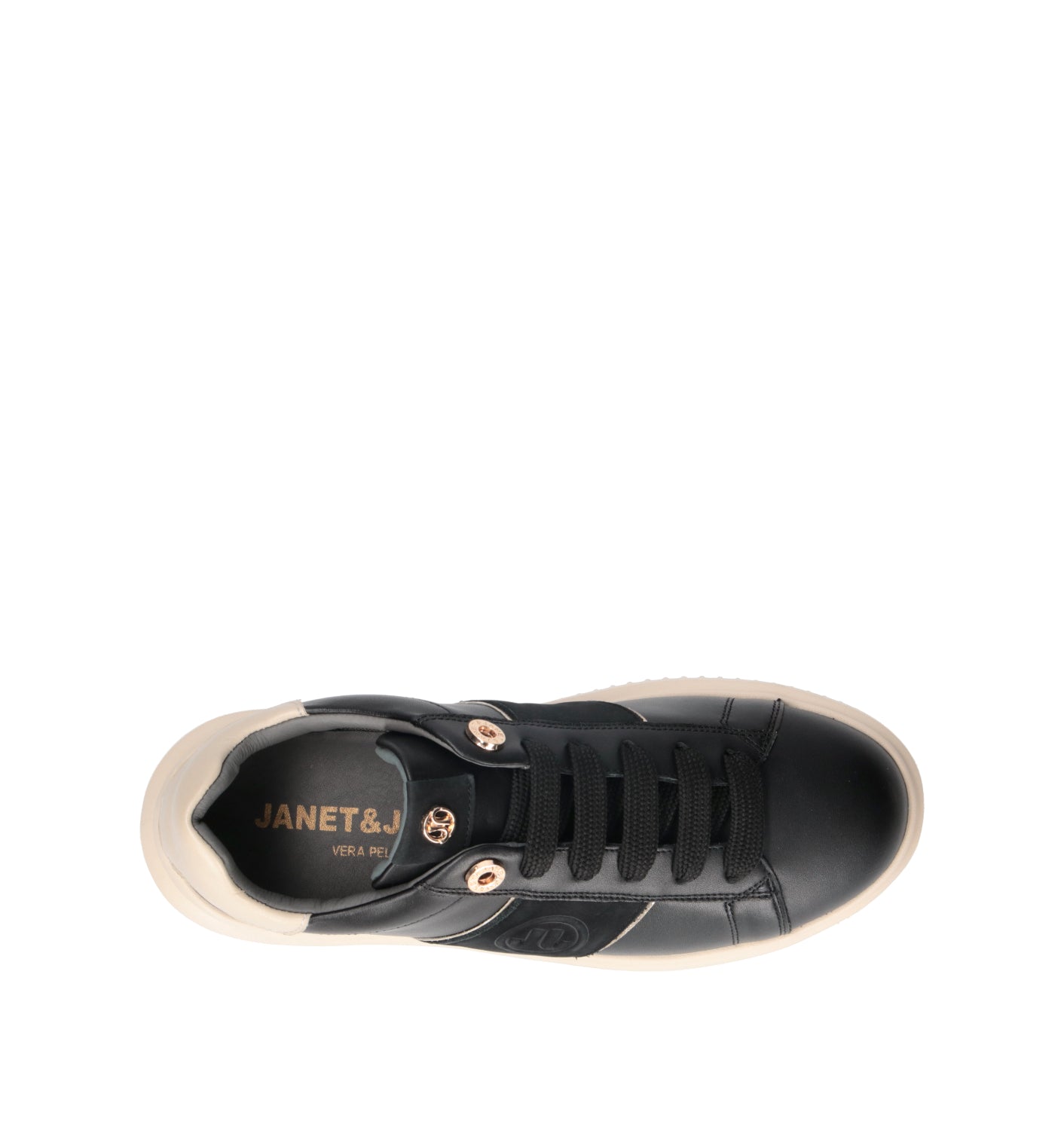JANET&JANET Sneaker donna nera in pelle
