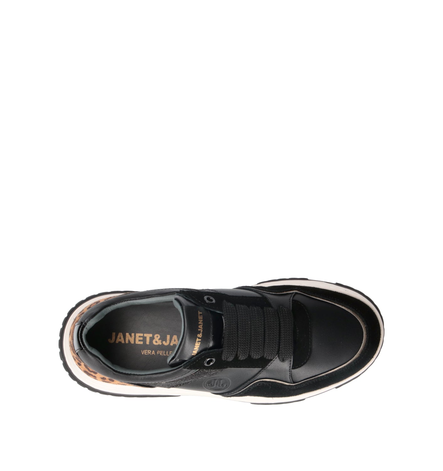 JANET&JANET Sneaker donna nera in pelle