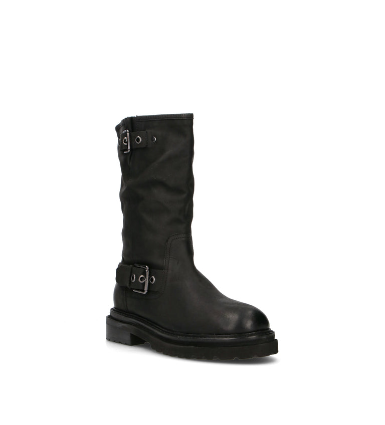 JANET&JANET Stivale donna nero in pelle