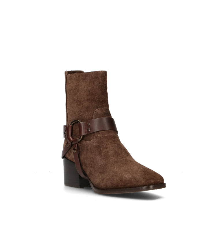JANET&JANET Tronchetto donna marrone in suede