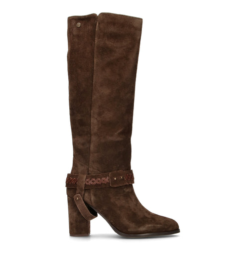 JANET&JANET Stivale donna marrone in suede