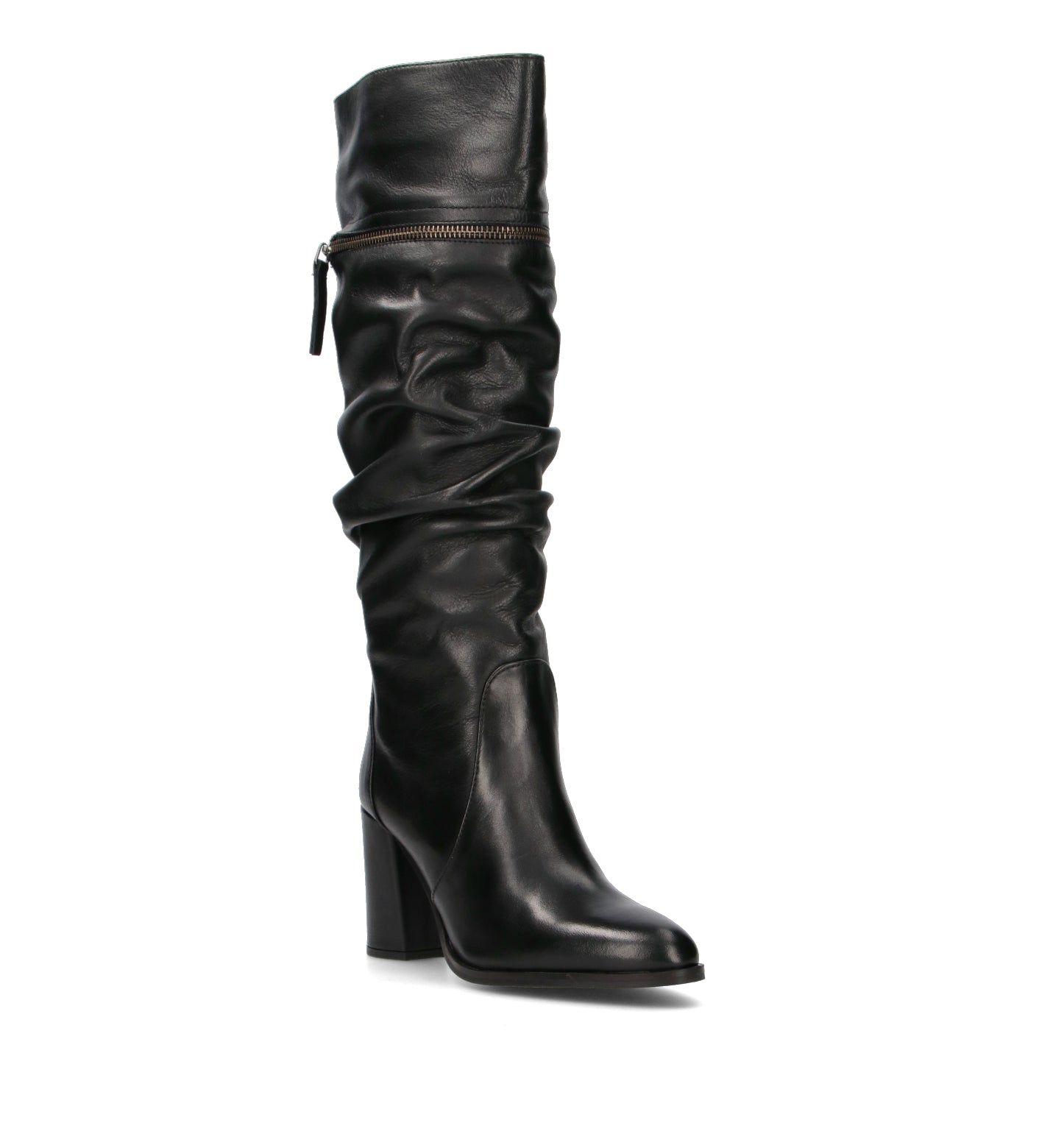 JANET&JANET Stivale donna nero in pelle