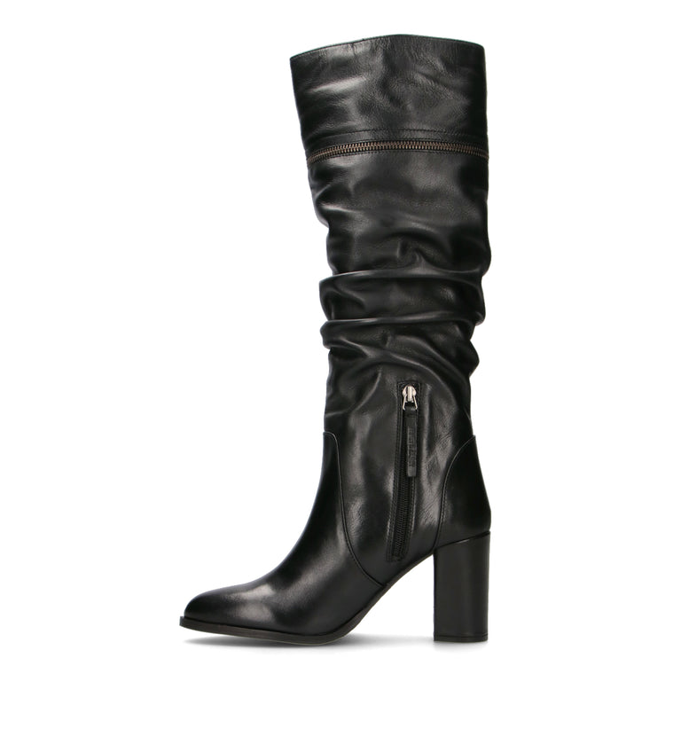 JANET&JANET Stivale donna nero in pelle