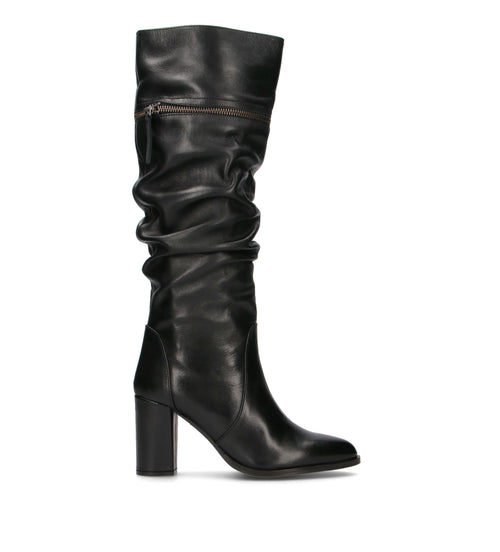 JANET&JANET Stivale donna nero in pelle