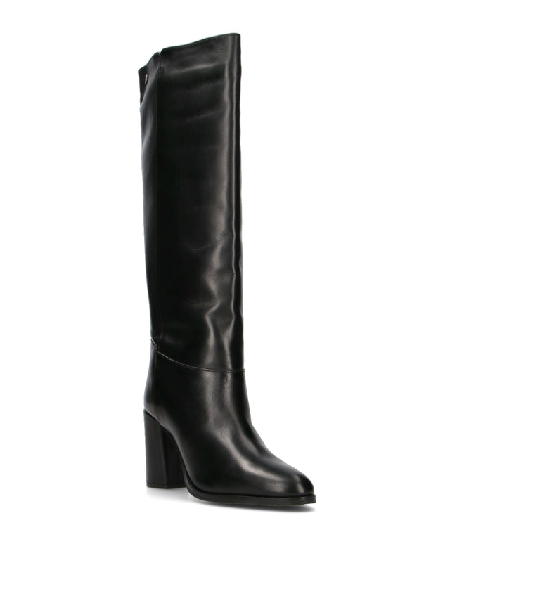 JANET&JANET Stivale donna nero in pelle