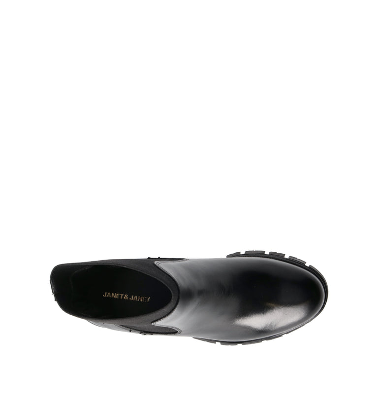 JANET&JANET Tronchetto donna nero in pelle