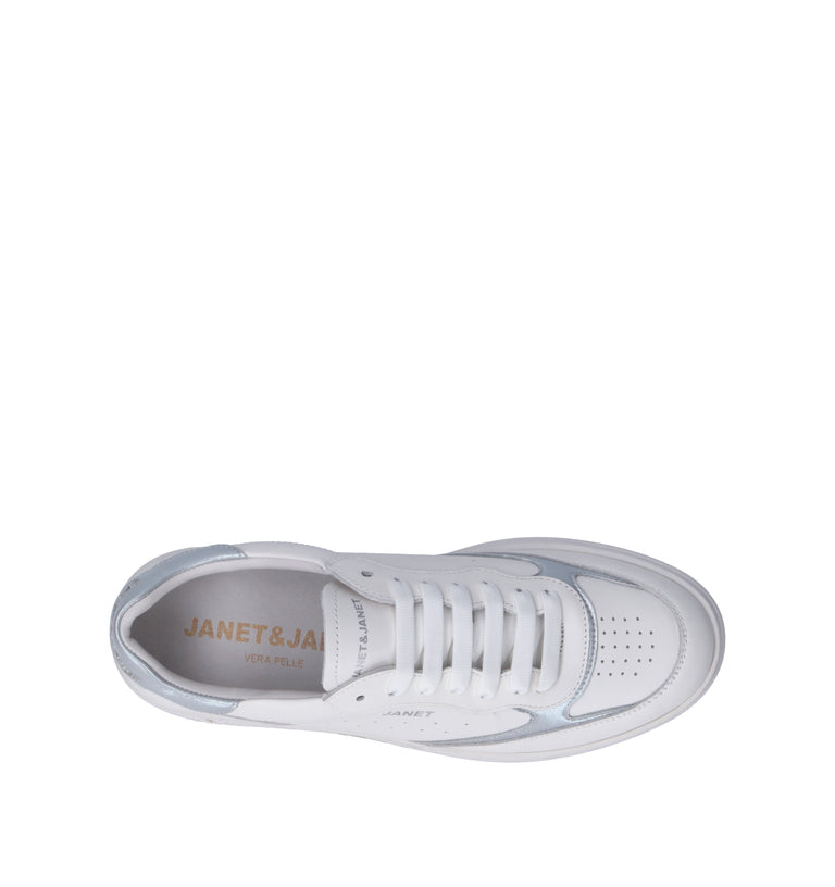 JANET&JANET Sneaker donna bianca in pelle