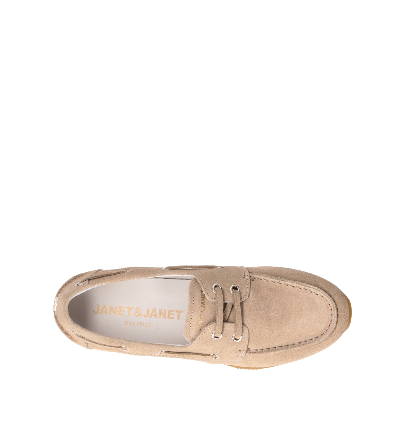 JANET&JANET Scarpa barca donna beige in suede