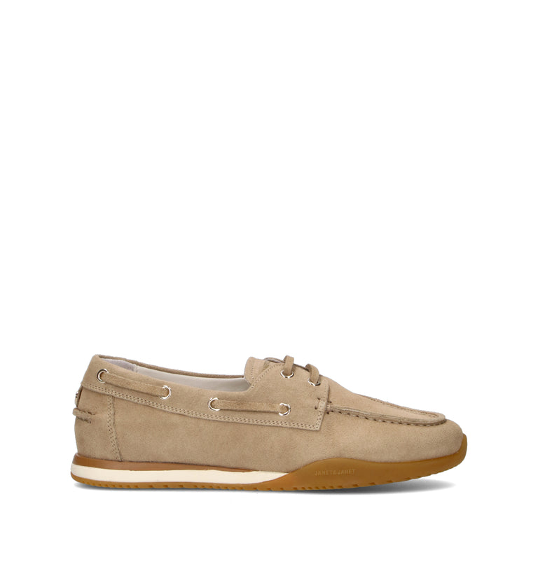 JANET&JANET Scarpa barca donna beige in suede