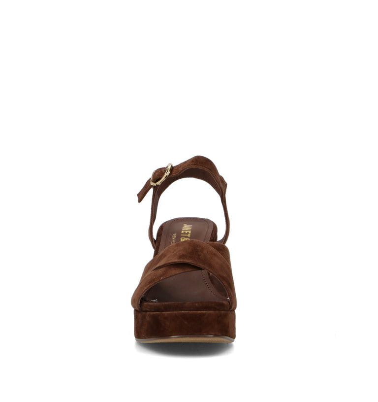 JANET&JANET Sandalo donna marrone in suede