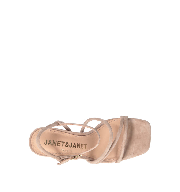 JANET&JANET Sandalo donna beige in suede