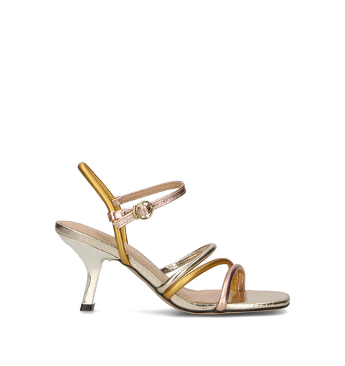JANET&JANET Sandalo donna oro in pelle