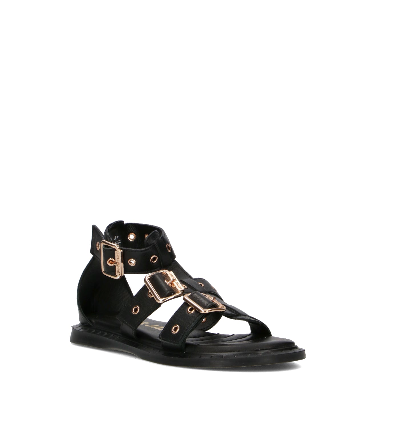 JANET&JANET Sandalo donna nero in pelle