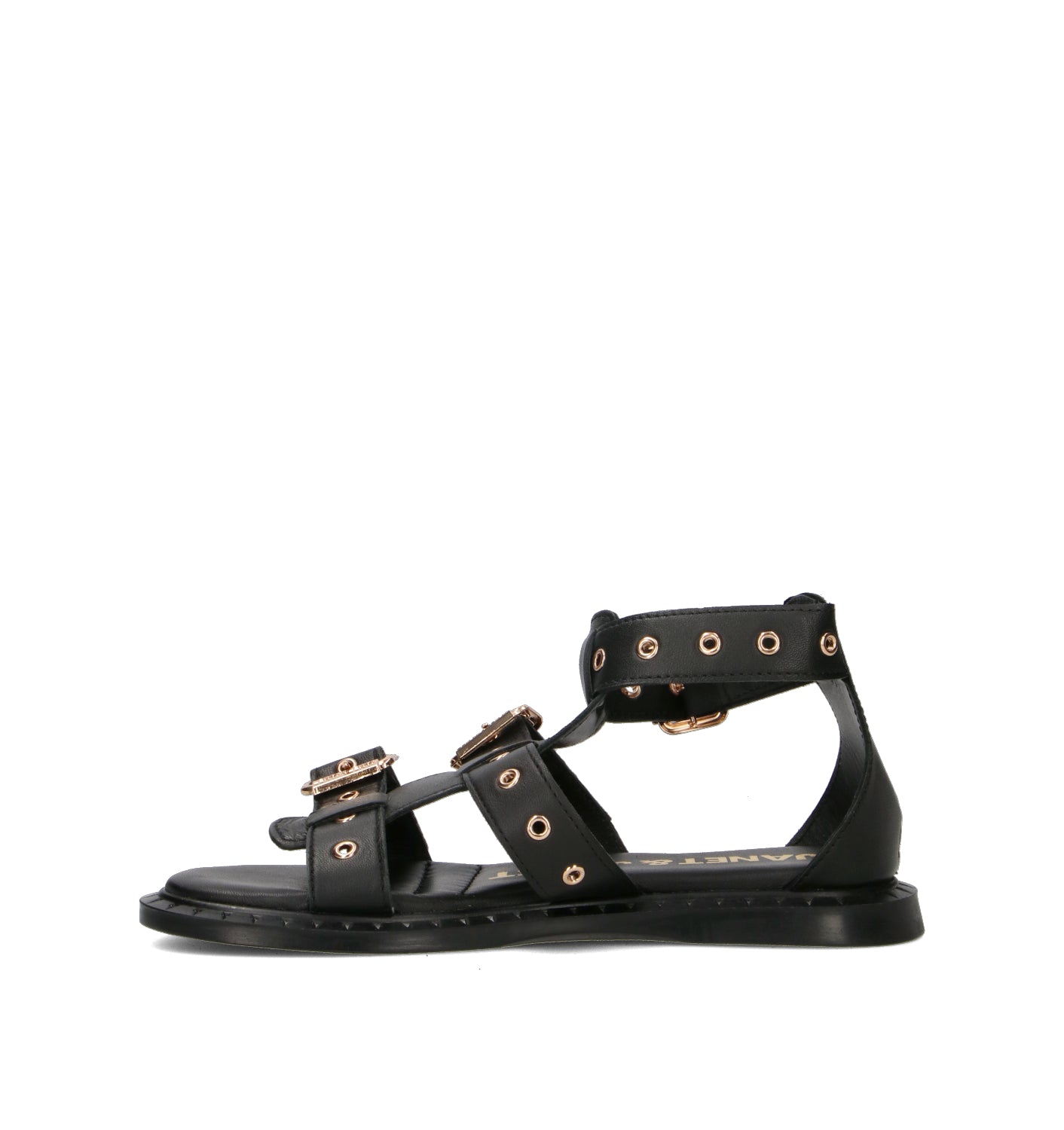JANET&JANET Sandalo donna nero in pelle