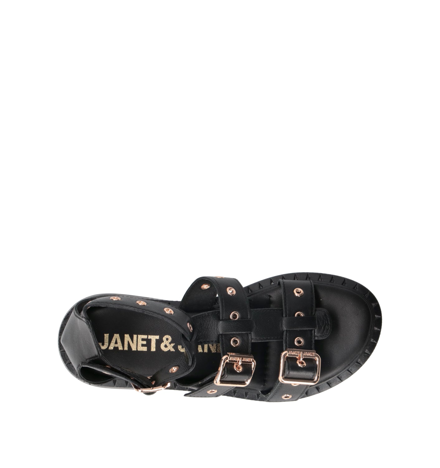 JANET&JANET Sandalo donna nero in pelle