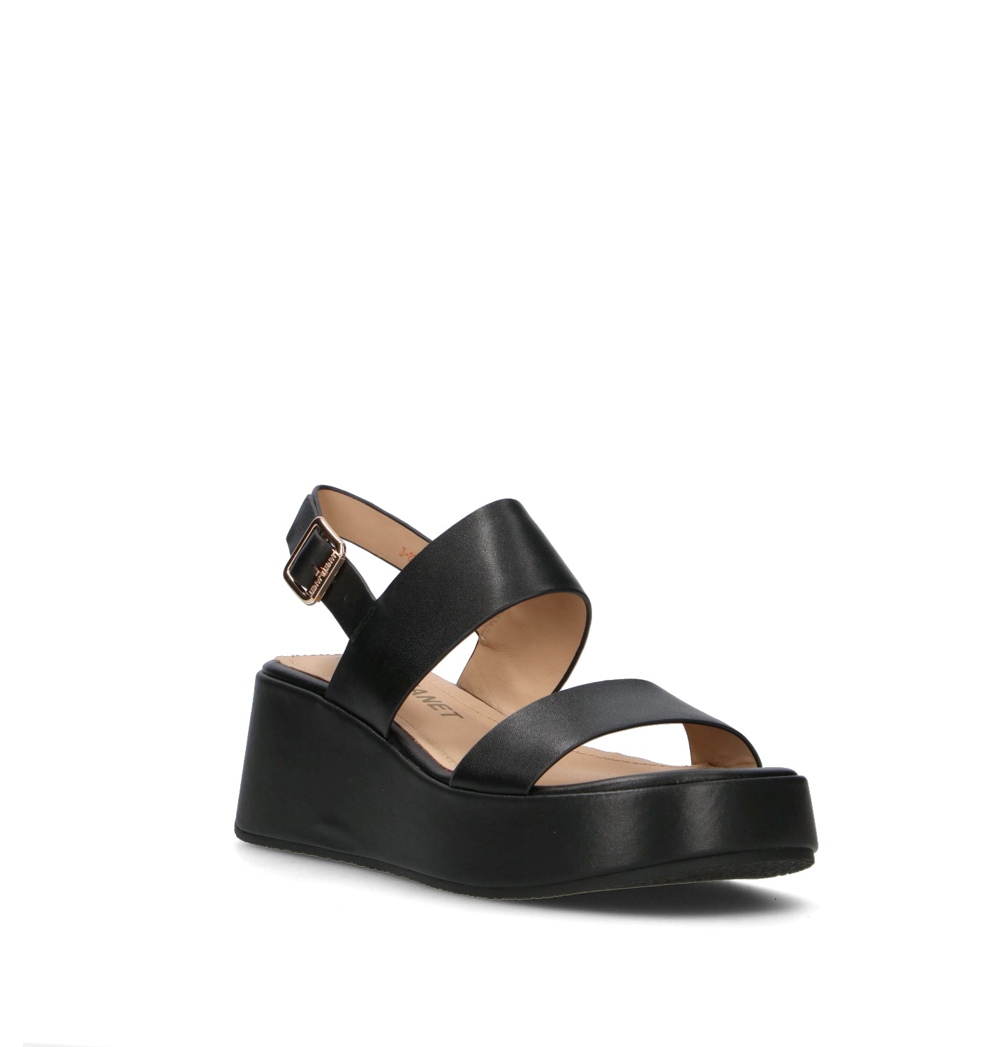 JANET&JANET Sandalo donna nero in pelle