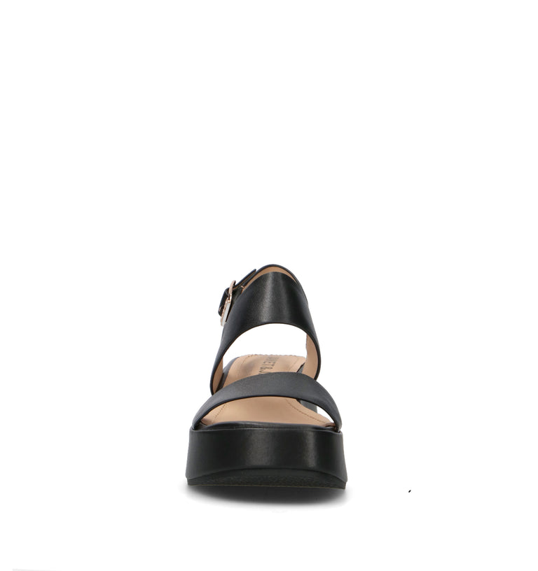 JANET&JANET Sandalo donna nero in pelle