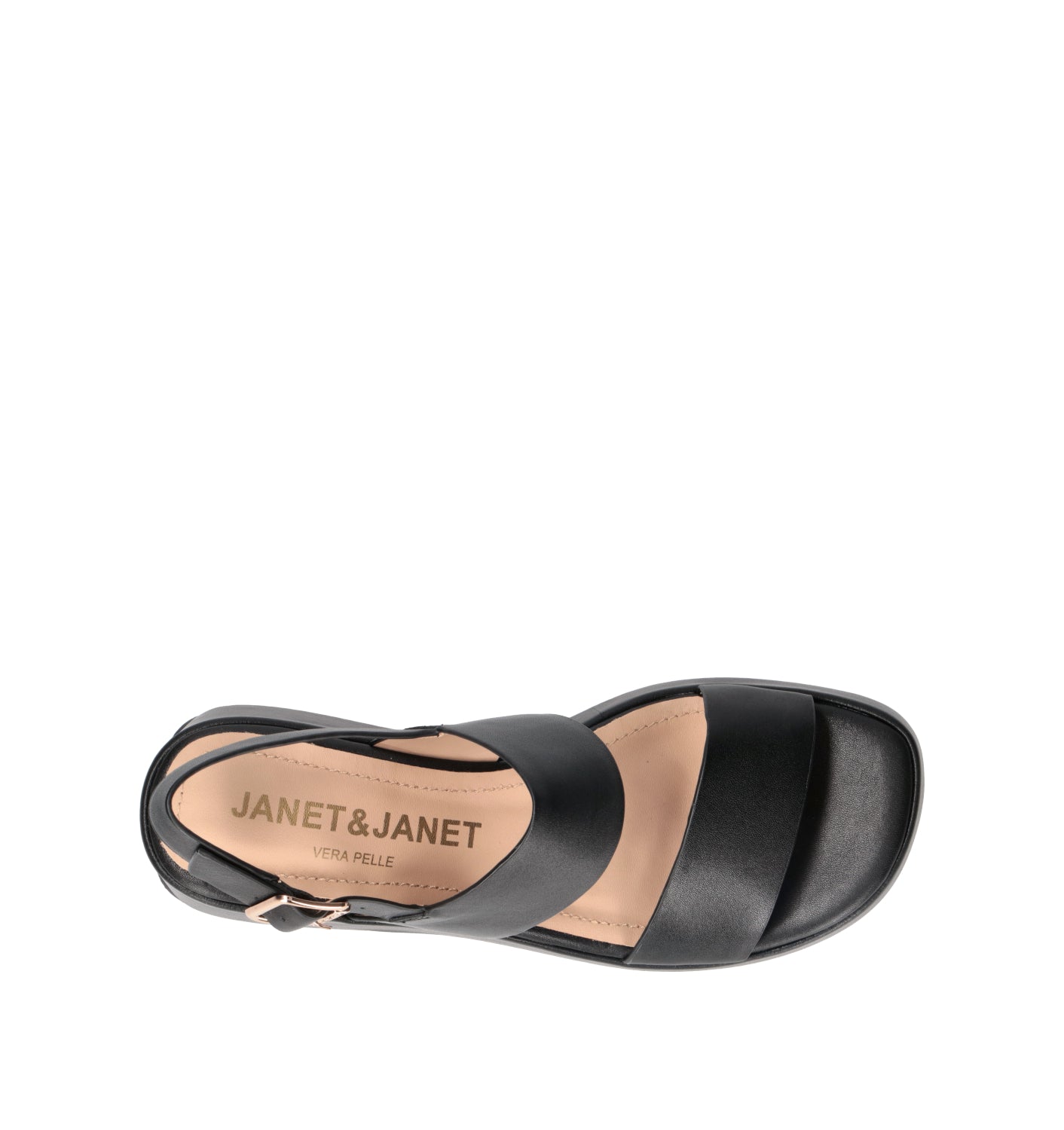 JANET&JANET Sandalo donna nero in pelle