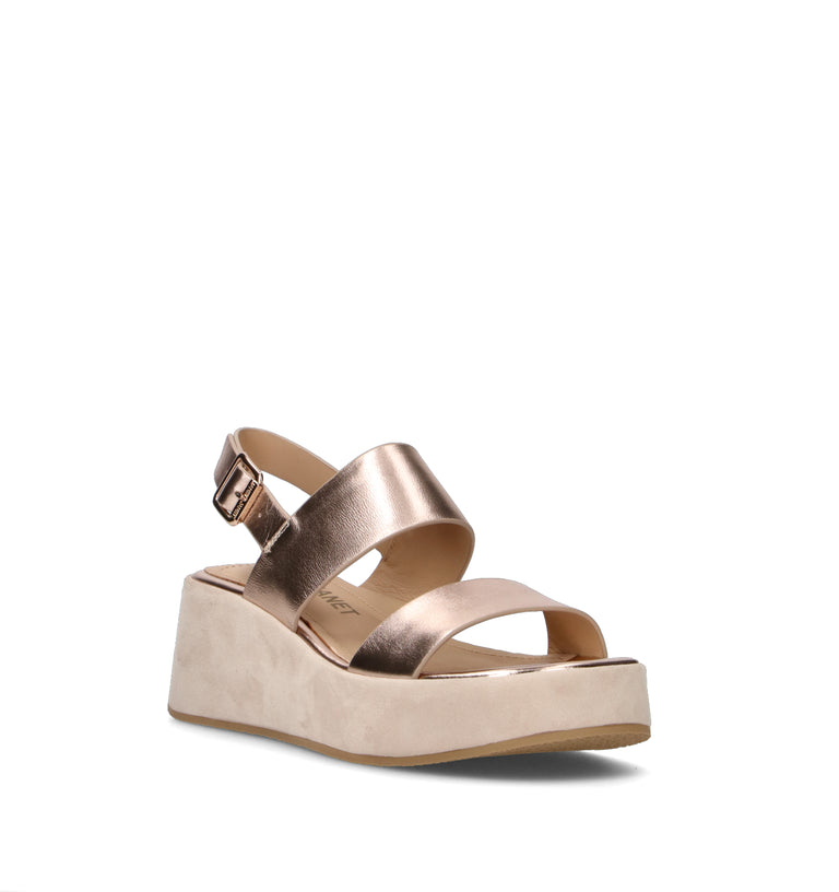 JANET&JANET Sandalo donna platino in pelle