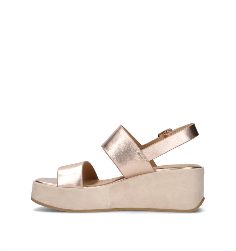 JANET&JANET Sandalo donna platino in pelle