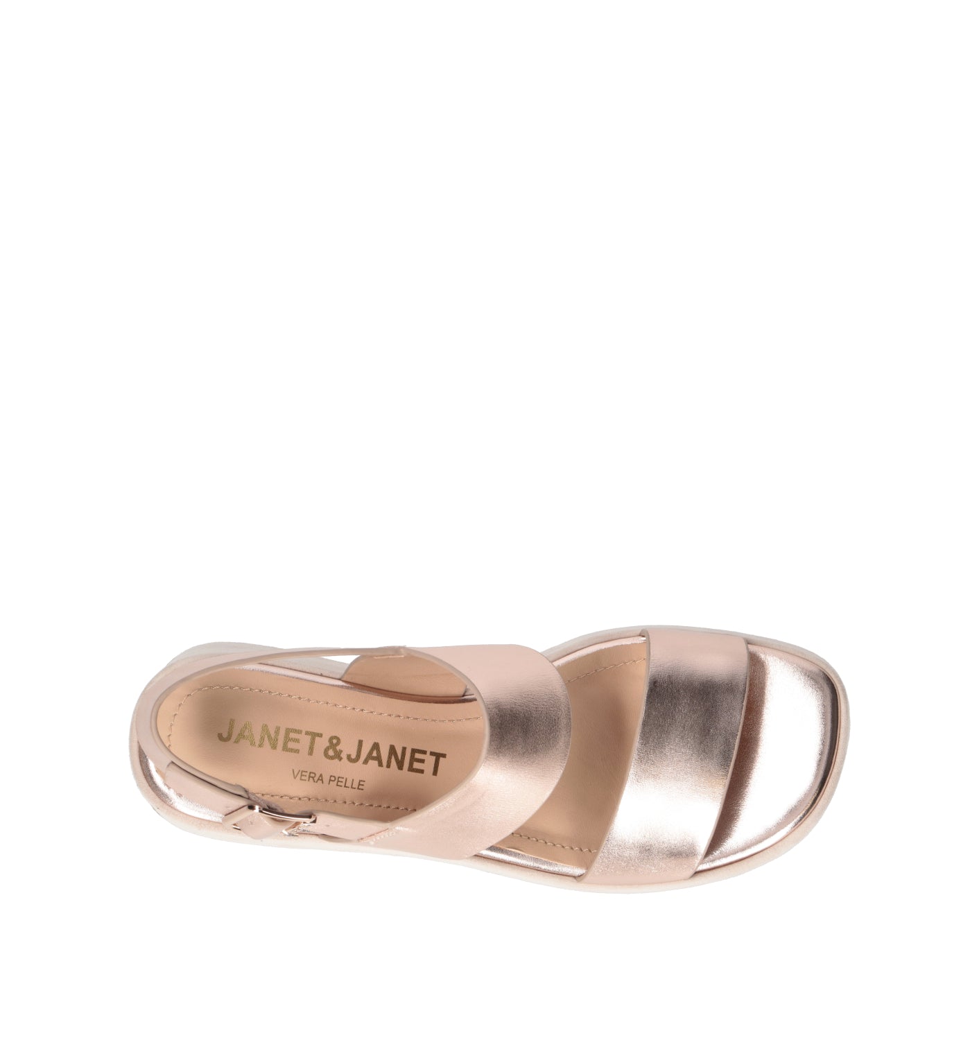 JANET&JANET Sandalo donna platino in pelle