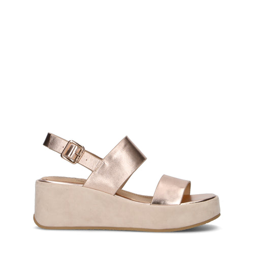 JANET&JANET Sandalo donna platino in pelle