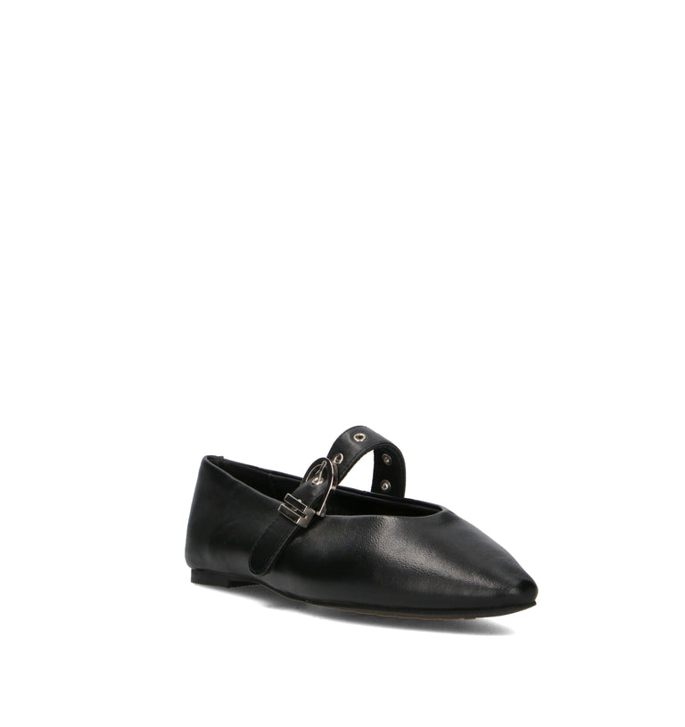 JANET&JANET Ballerina donna nera in pelle