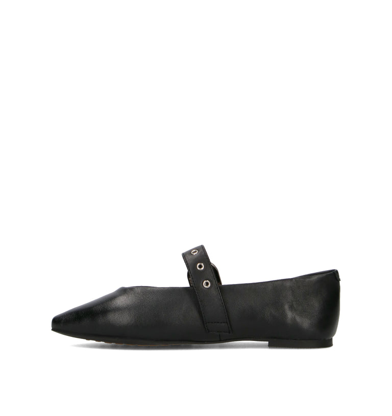 JANET&JANET Ballerina donna nera in pelle