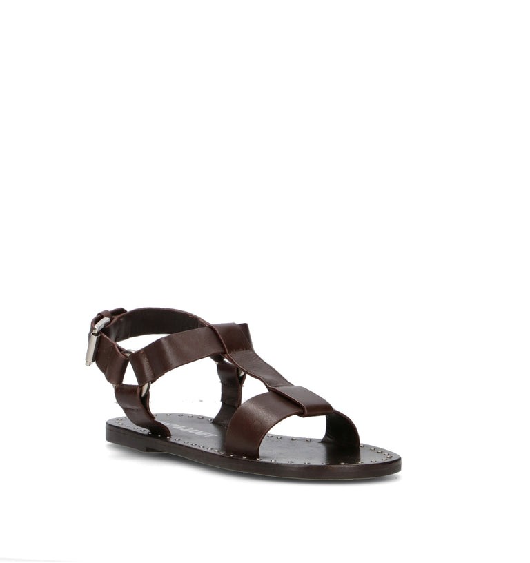 JANET&JANET Sandalo donna marrone in pelle