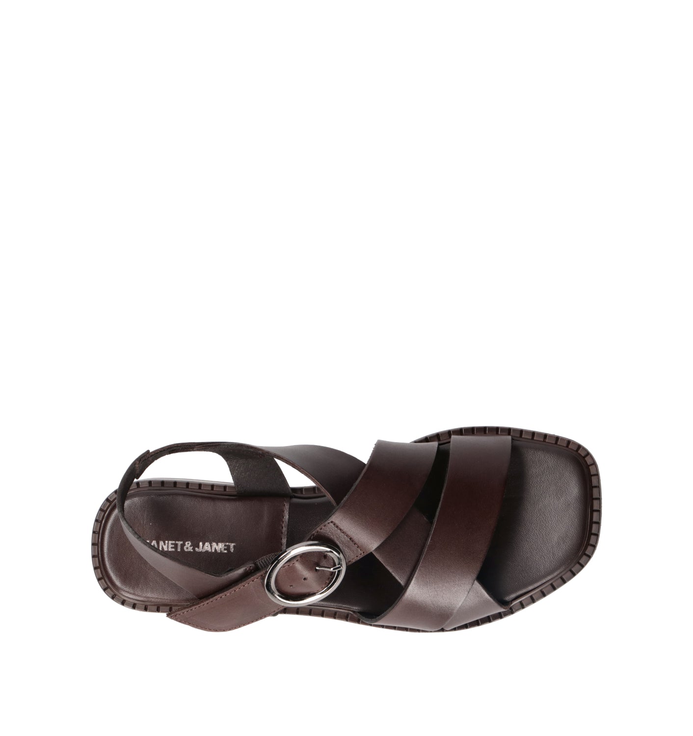 JANET&JANET Sandalo donna marrone in pelle