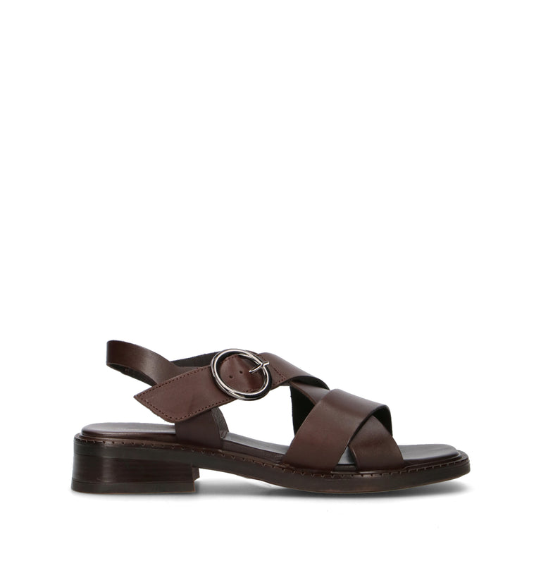 JANET&JANET Sandalo donna marrone in pelle