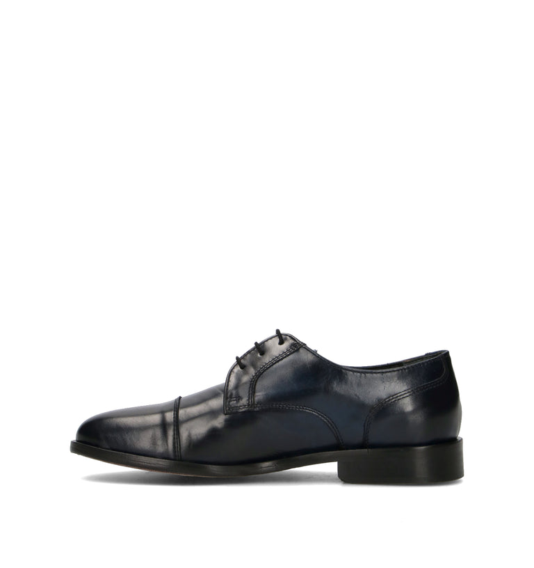 PAWELK'S Stringata uomo blu in pelle